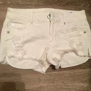 American Eagle white jean shorts